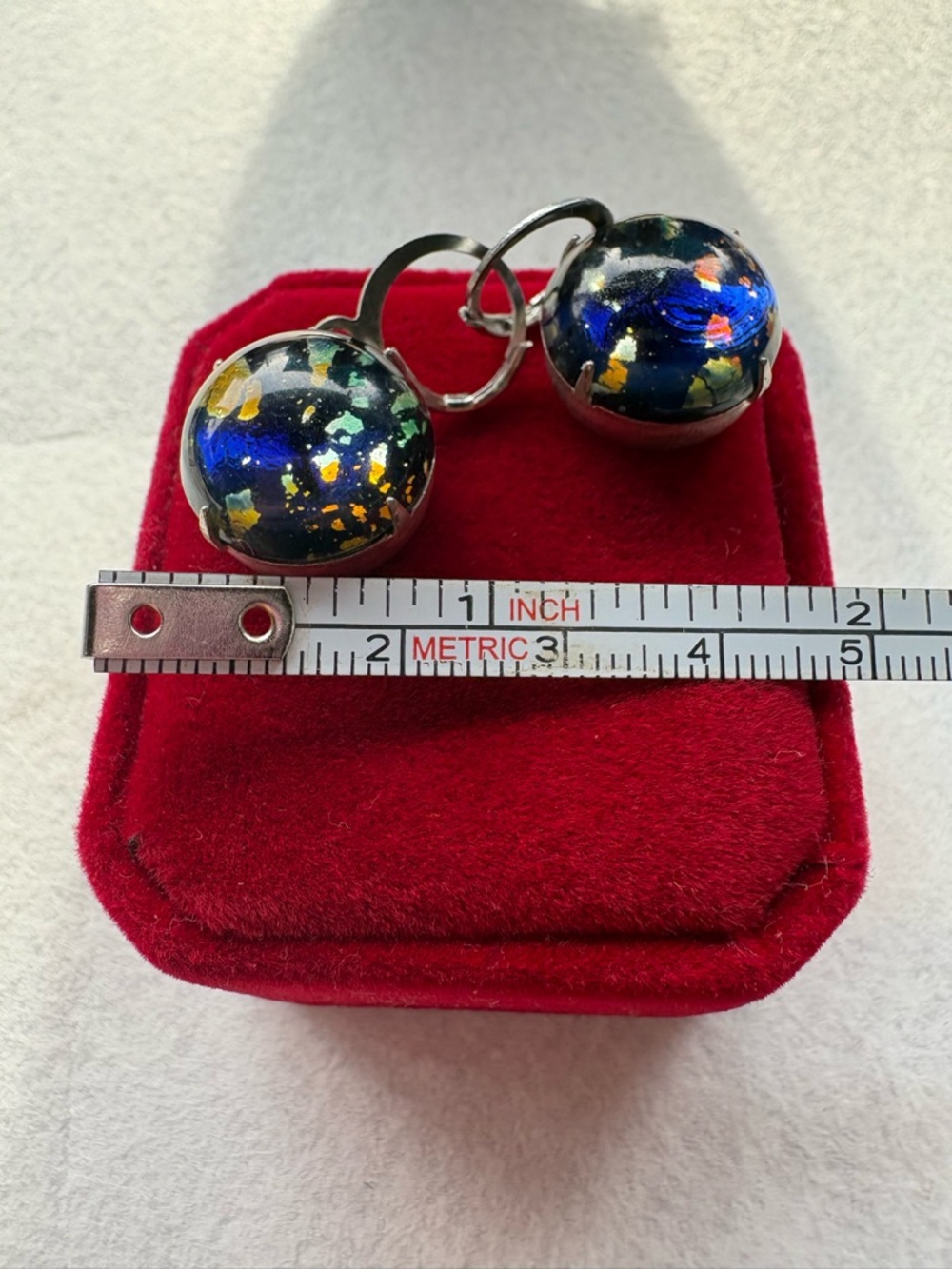 Dichroic Glass Earrings - Picture 3 of 3